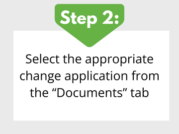 Select the appropriate application from the documents tab
